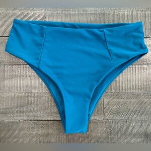 Shein High-Cut Bikini Bottom Blue Swimwear Size M NWOT